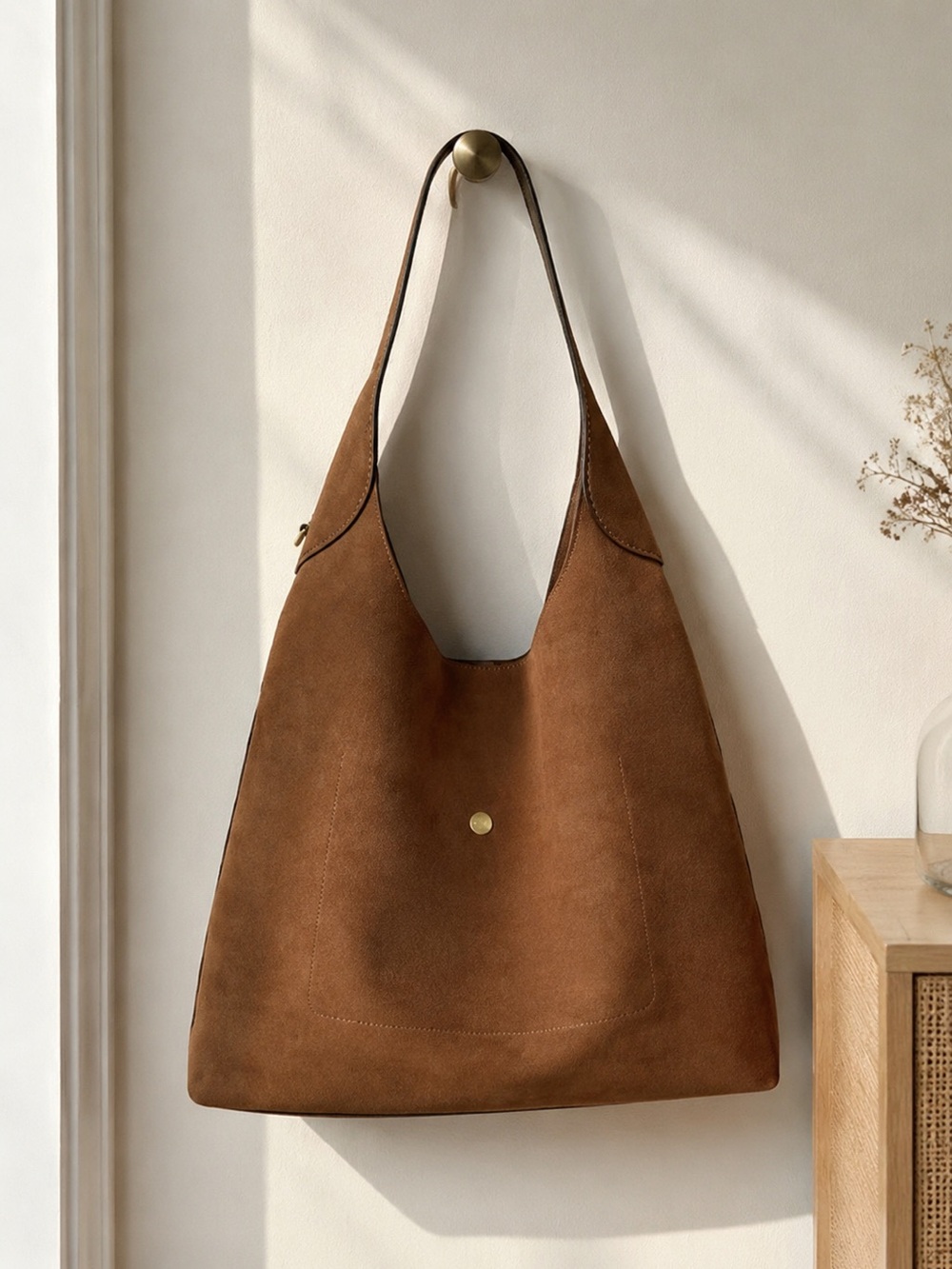 Coach Brown Suede Shoulder Tote - Picture 3 of 4